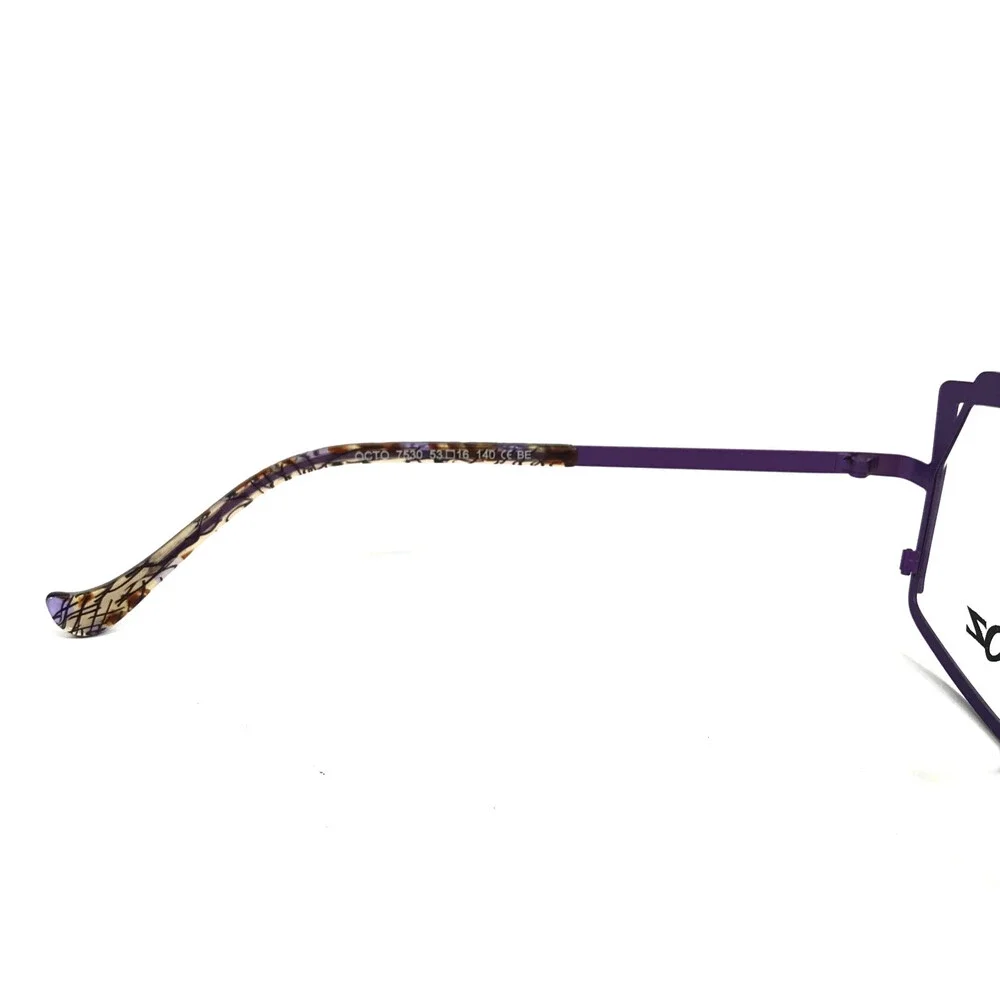 Boz Eyeglasses Frames OCTO 7530 Purple Red Matte Geometric Full Rim 53-16-140